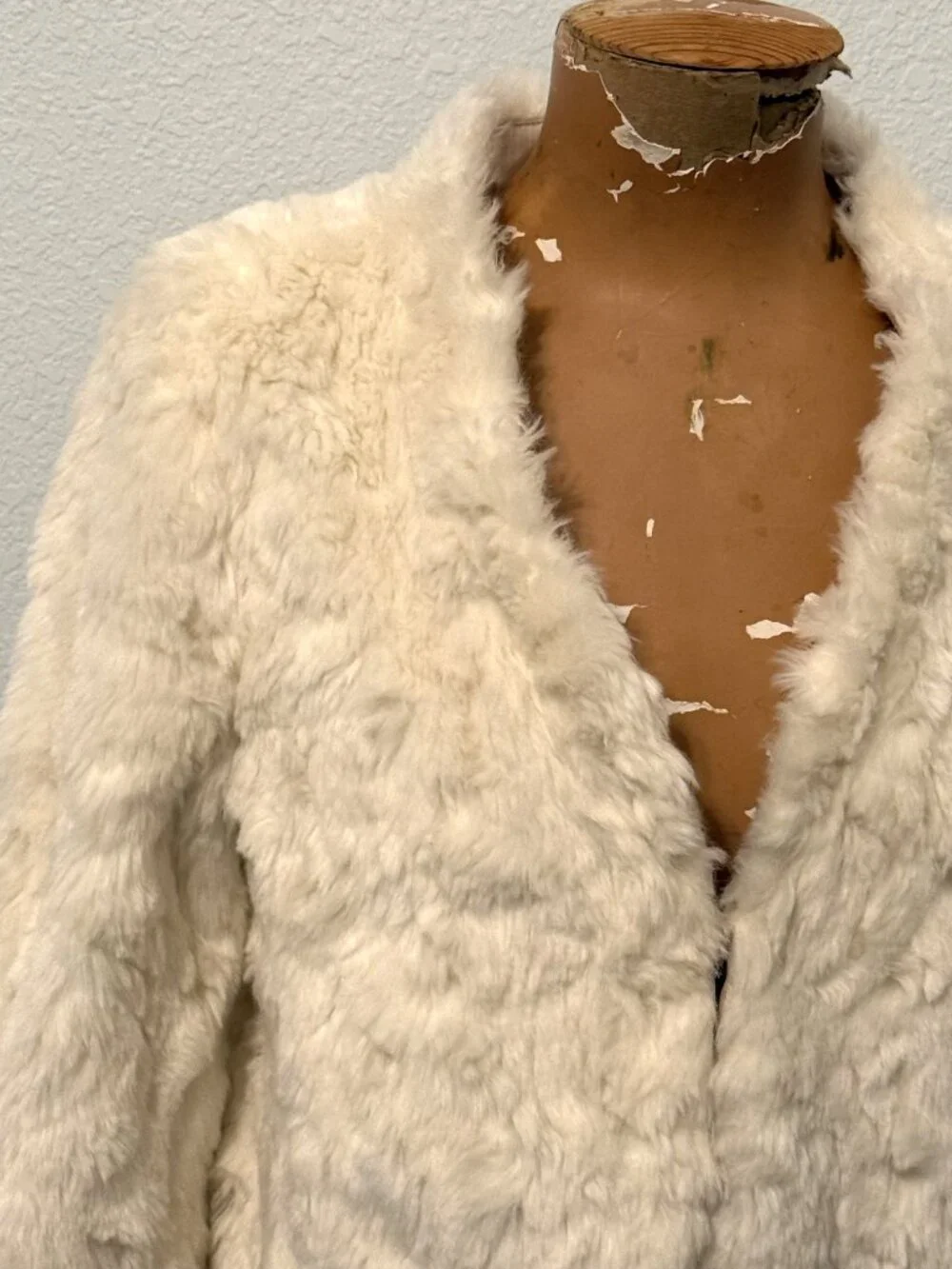 Gap Kids White Faux Fur Cropped Coat Jacket Girls XXL 14-16 Glam Dressy Teen